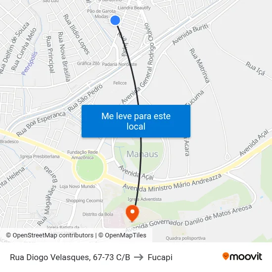 Rua Diogo Velasques, 67-73 C/B to Fucapi map