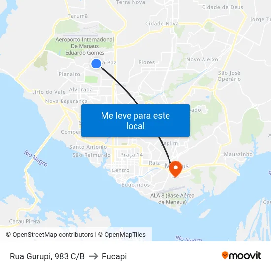 Rua Gurupi, 983 C/B to Fucapi map