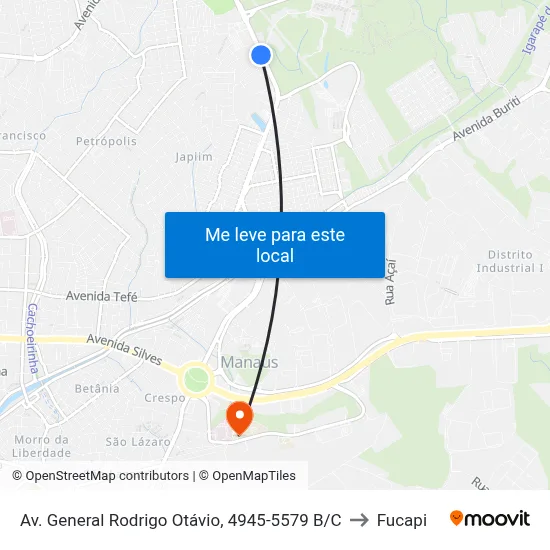 Av. General Rodrigo Otávio, 4945-5579 B/C to Fucapi map