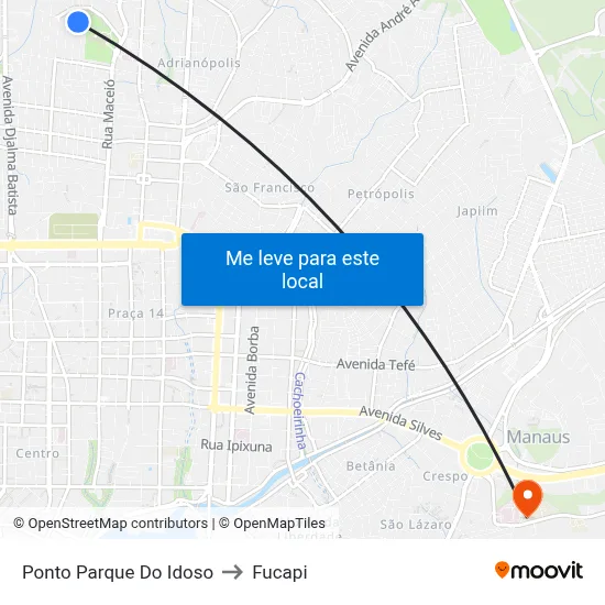 Ponto Parque Do Idoso to Fucapi map
