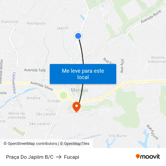 Praça Do Japiim B/C to Fucapi map