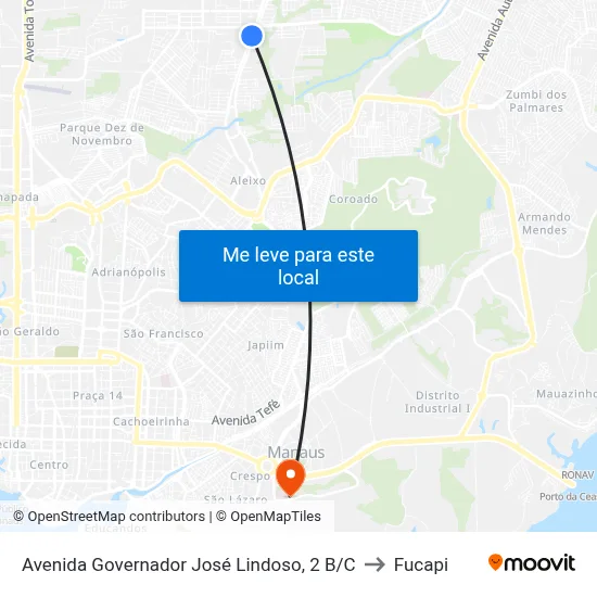 Avenida Governador José Lindoso, 2 B/C to Fucapi map