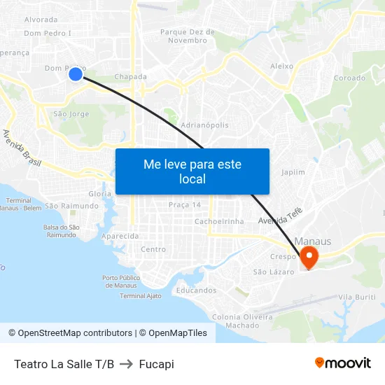 Teatro La Salle T/B to Fucapi map