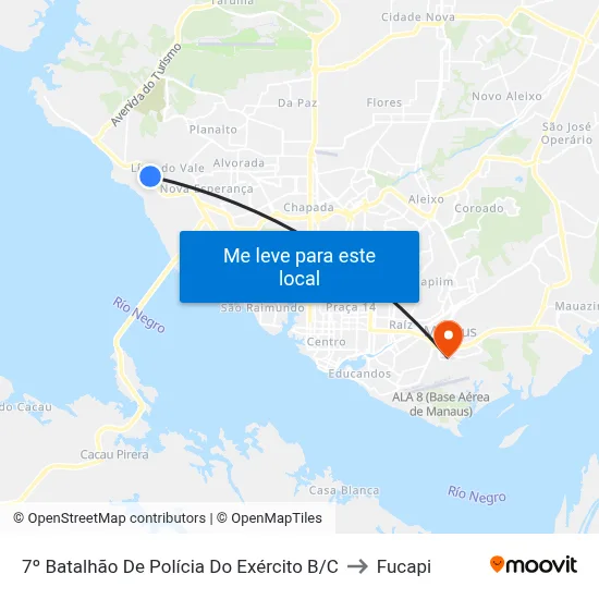 7º Batalhão De Polícia Do Exército B/C to Fucapi map