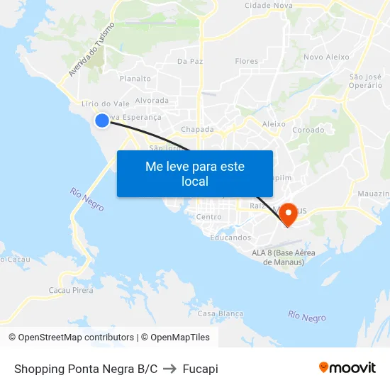 Shopping Ponta Negra B/C to Fucapi map