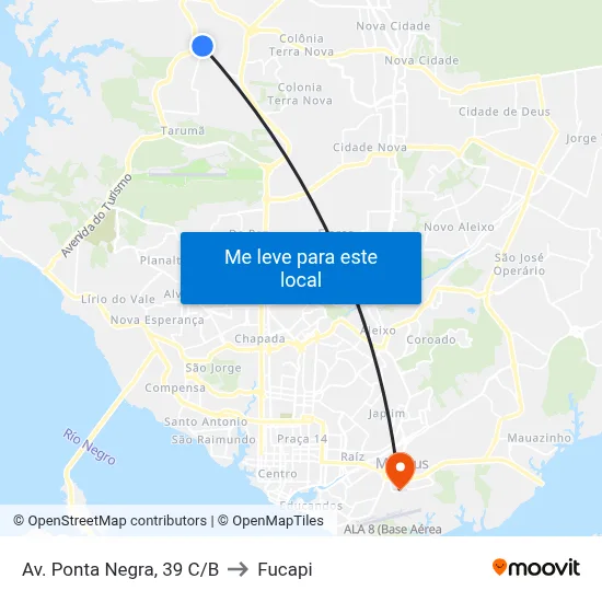 Av. Ponta Negra, 39 C/B to Fucapi map
