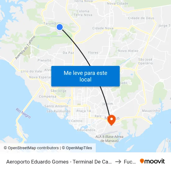 Aeroporto Eduardo Gomes - Terminal De Cargas B/C to Fucapi map