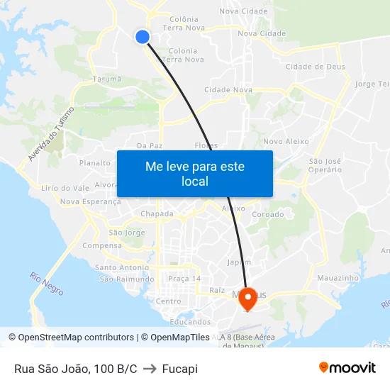 Rua São João, 100 B/C to Fucapi map
