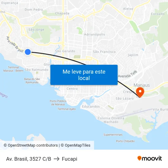 Av. Brasil, 3527 C/B to Fucapi map