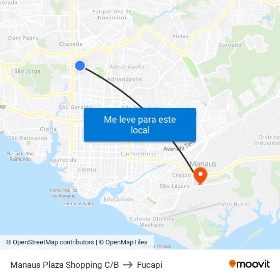 Manaus Plaza Shopping C/B to Fucapi map