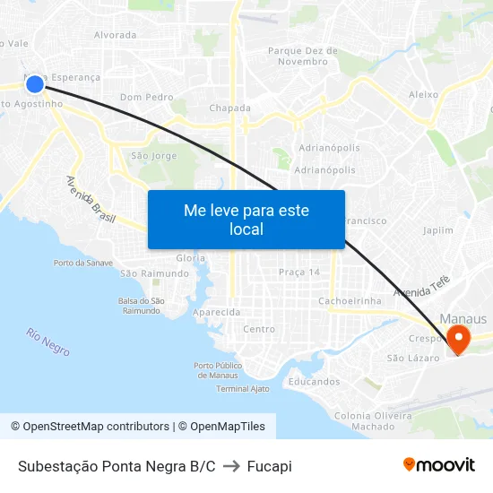 Subestação Ponta Negra B/C to Fucapi map