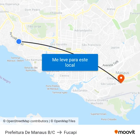 Prefeitura De Manaus B/C to Fucapi map