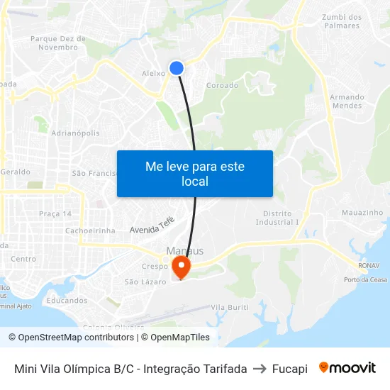Mini Vila Olímpica B/C - Integração Tarifada to Fucapi map
