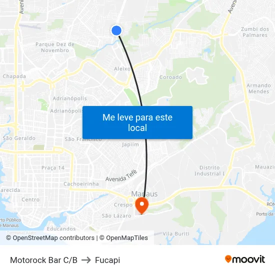 Motorock Bar C/B to Fucapi map
