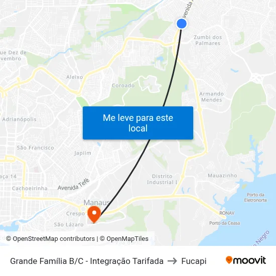 Grande Família B/C - Integração Tarifada to Fucapi map