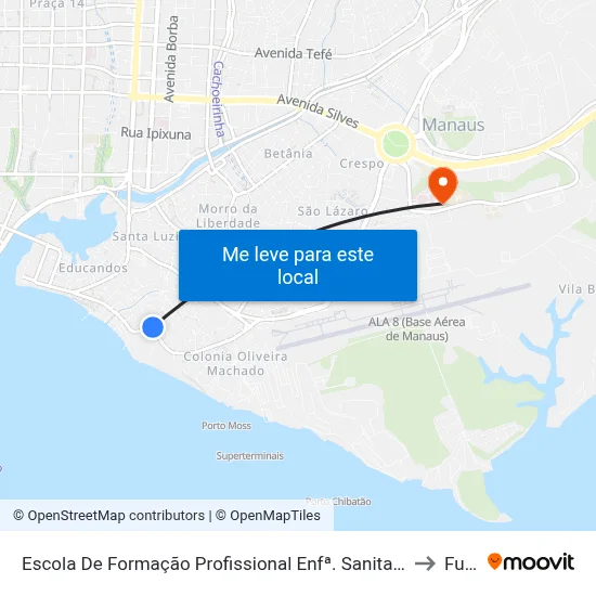 Escola De Formação Profissional Enfª. Sanitarista Francisca Saavedra B/C to Fucapi map