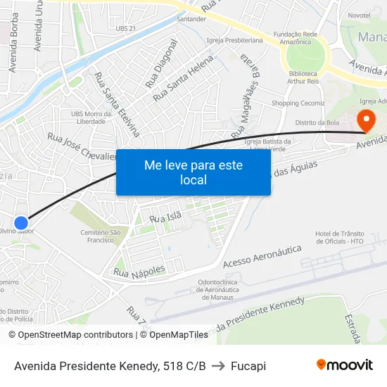 Avenida Presidente Kenedy, 518 C/B to Fucapi map
