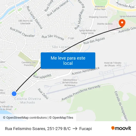 Rua Felismino Soares, 251-279 B/C to Fucapi map