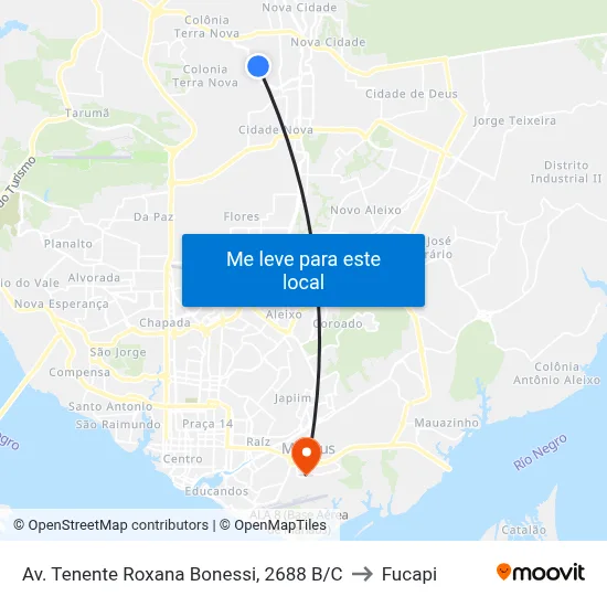 Av. Tenente Roxana Bonessi, 2688 B/C to Fucapi map