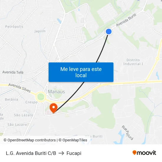 L.G. Avenida Buriti C/B to Fucapi map
