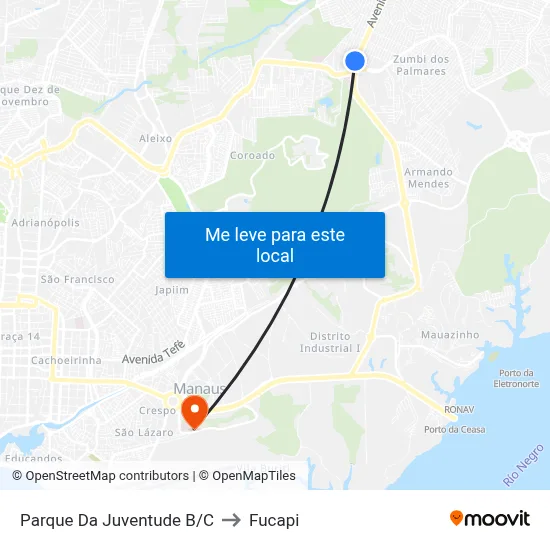 Parque Da Juventude B/C to Fucapi map