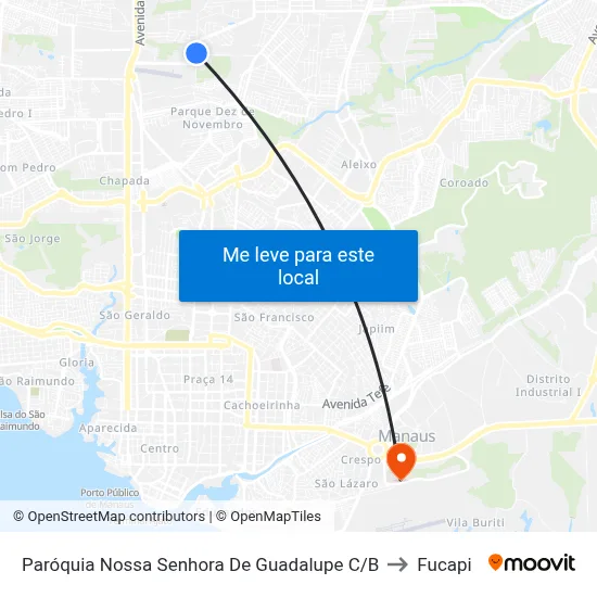 Paróquia Nossa Senhora De Guadalupe C/B to Fucapi map