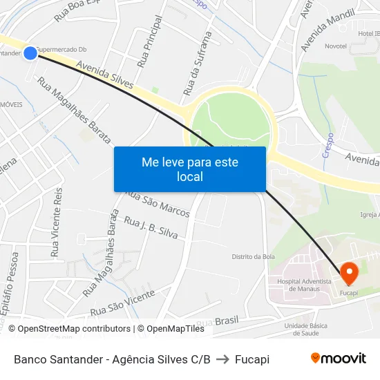 Banco Santander - Agência Silves C/B to Fucapi map
