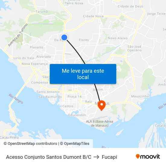 Acesso Conjunto Santos Dumont B/C to Fucapi map