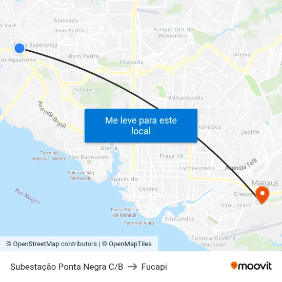 Subestação Ponta Negra C/B to Fucapi map