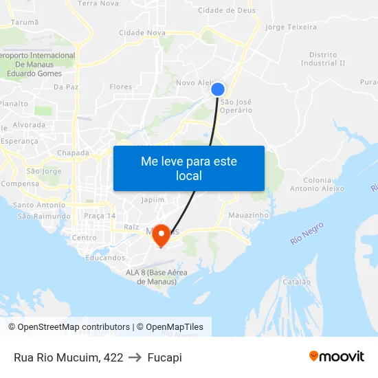 Rua  Rio Mucuim, 422 to Fucapi map