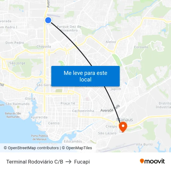 Terminal Rodoviário C/B to Fucapi map
