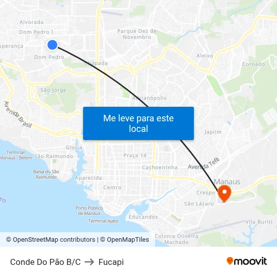 Conde Do Pão B/C to Fucapi map
