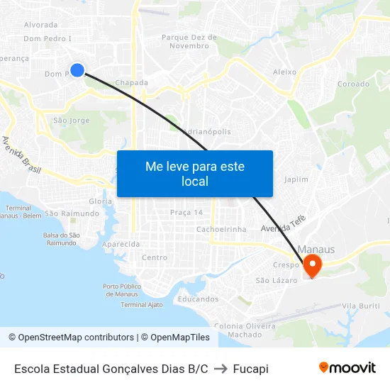 Escola Estadual Gonçalves Dias B/C to Fucapi map