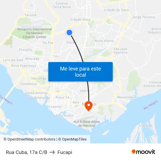Rua Cuba, 17a C/B to Fucapi map