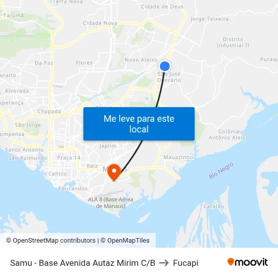 Samu - Base Avenida Autaz Mirim C/B to Fucapi map
