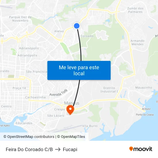 Feira Do Coroado C/B to Fucapi map