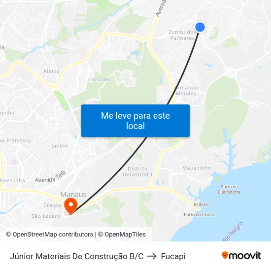 Júnior Materiais De Construção B/C to Fucapi map