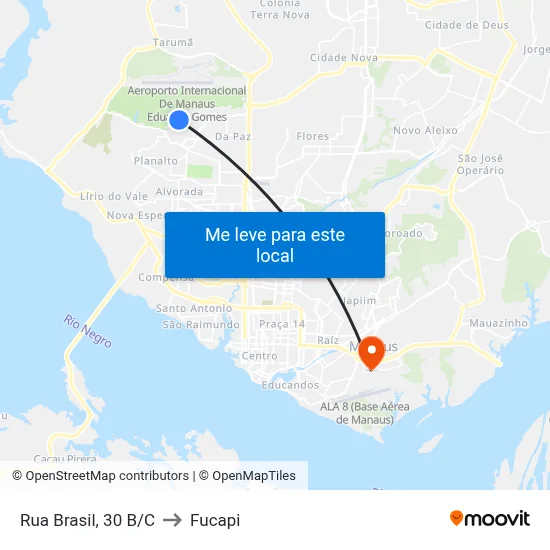 Rua Brasil, 30 B/C to Fucapi map