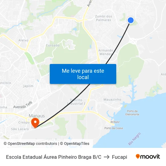 Escola Estadual Áurea Pinheiro Braga B/C to Fucapi map