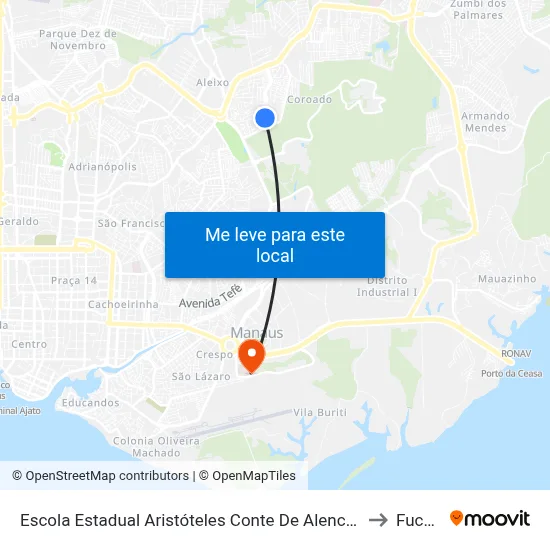 Escola Estadual Aristóteles Conte De Alencar B/C to Fucapi map