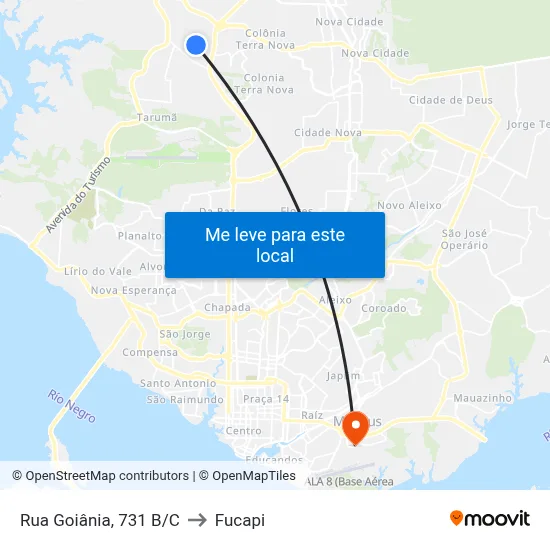 Rua Goiânia, 731 B/C to Fucapi map