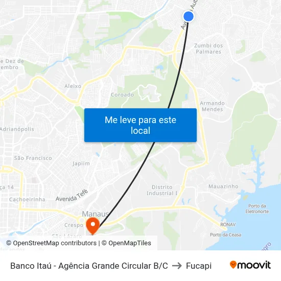Banco Itaú - Agência Grande Circular B/C to Fucapi map