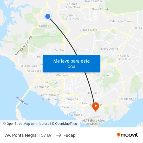 Av. Ponta Negra, 157 B/T to Fucapi map