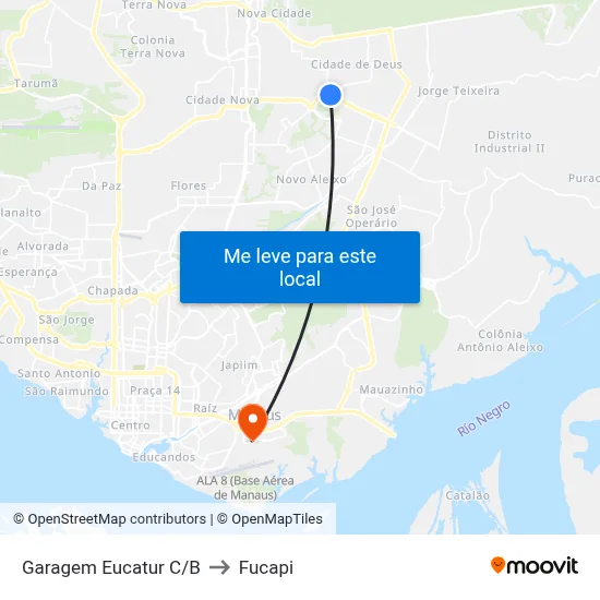 Garagem Eucatur C/B to Fucapi map