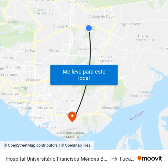 Hospital Universitário Francisca Mendes B/C to Fucapi map