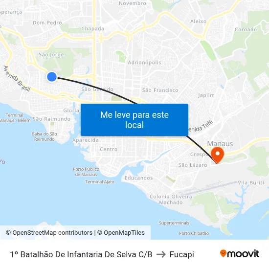 1º Batalhão De Infantaria De Selva C/B to Fucapi map