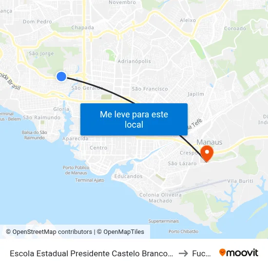 Escola Estadual Presidente Castelo Branco C/B to Fucapi map