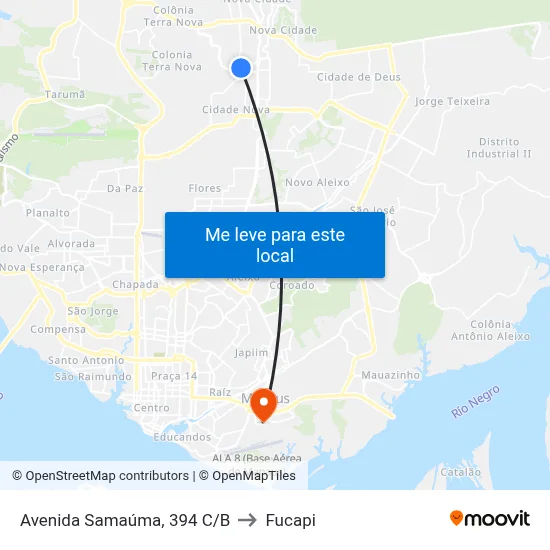 Avenida Samaúma, 394 C/B to Fucapi map
