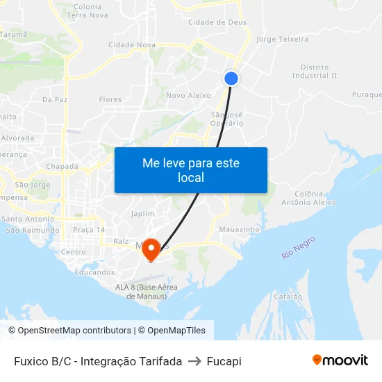 Fuxico B/C - Integração Tarifada to Fucapi map