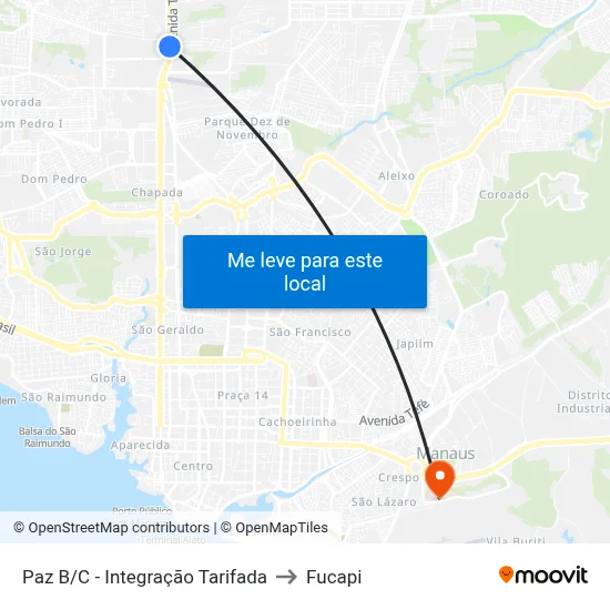 Paz B/C - Integração Tarifada to Fucapi map
